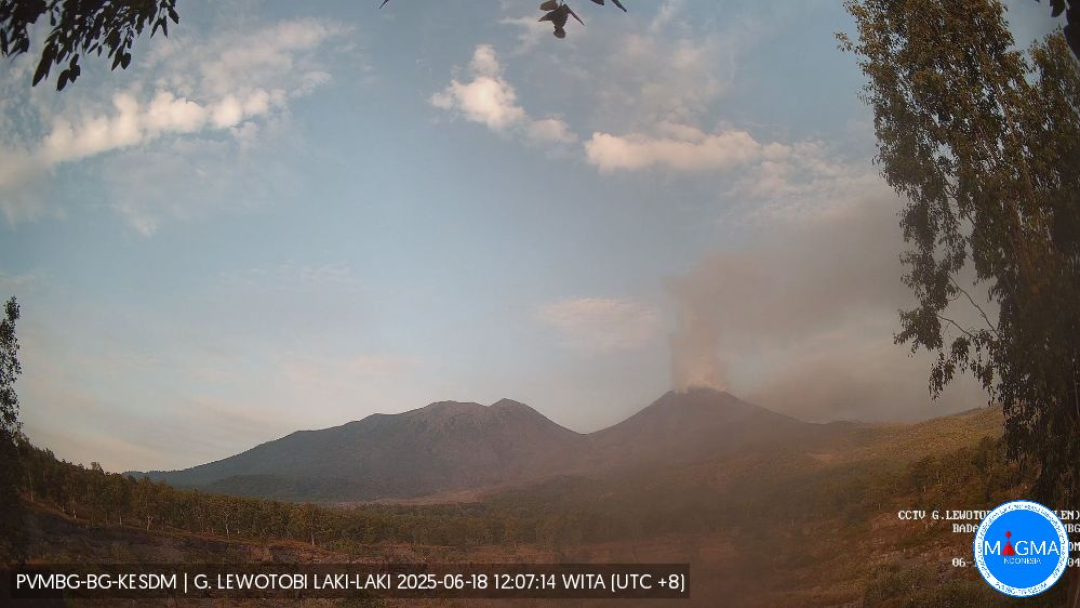 Gunung Lewotobi Laki-laki Erupsi Tiga Kali Sehari sepanjang Rabu (18/6), Warga Diminta Waspada dan Jauhi Zona Bahaya